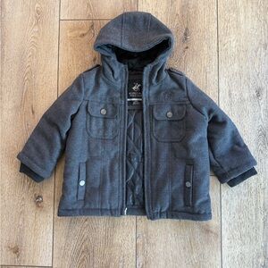 Beverly Hills Polo Club Charcoal Hooded Puffer Jacket